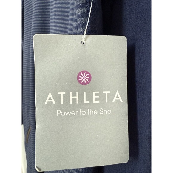 NWT Athleta Dress Size XL‎ Striped V-Neck Long Sleeve Knee Length Navy Blue - Picture 5 of 7